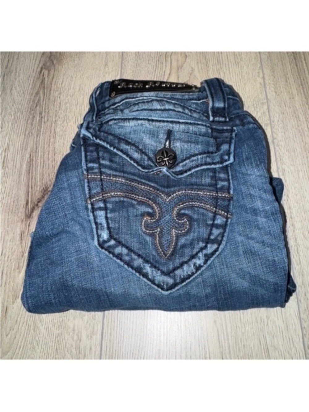 Rock revival Jen capri crop cropped blue jeans denim